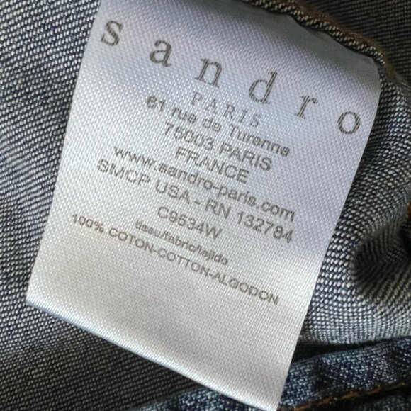 Sandro Denim Button-Up Shirt size L (G132) - Picture 7 of 7
